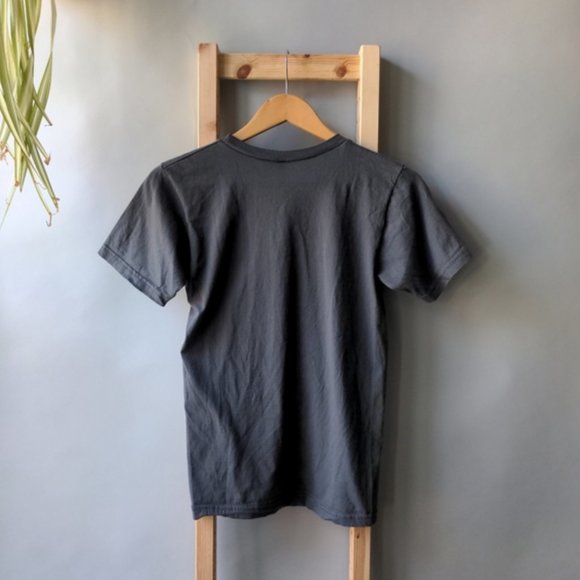 American Apparel Charcoal Grey V-Neck Tee T-Shirt Size XS Extra Small Staple - Picture 3 of 3